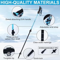 Ninonly összecsukható carbon túrabotok, könnyű teleszkópos nordic walking botok EVA fogantyúval 5