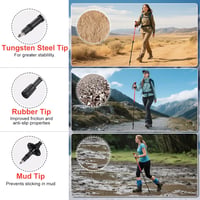 Ninonly összecsukható carbon túrabotok, könnyű teleszkópos nordic walking botok EVA fogantyúval 3