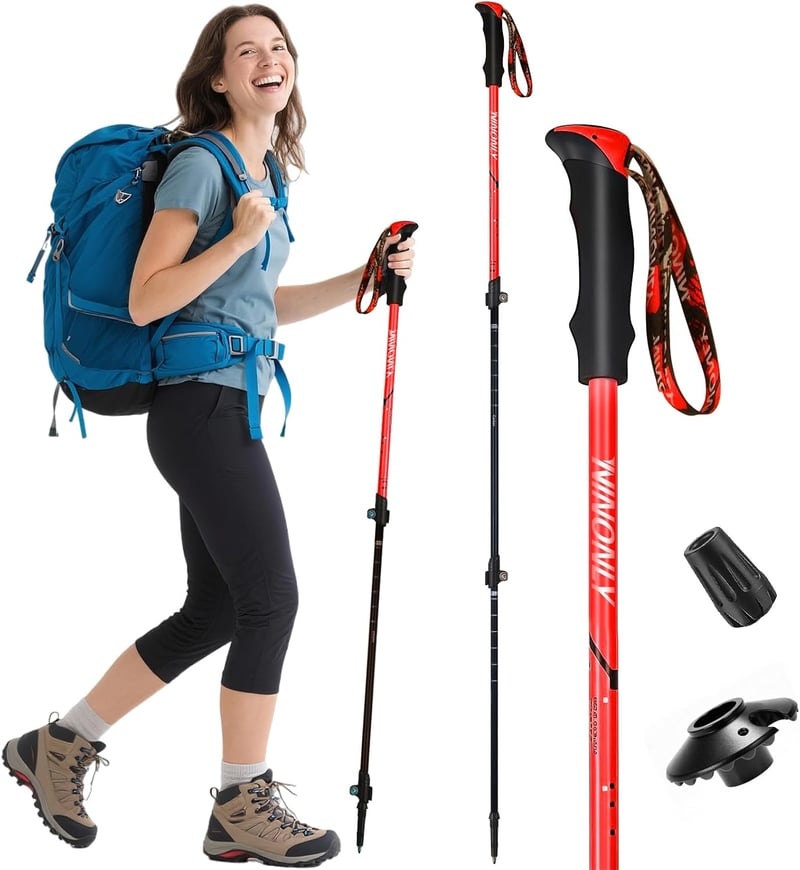 Ninonly összecsukható carbon túrabotok, könnyű teleszkópos nordic walking botok EVA fogantyúval