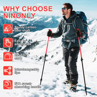 Ninonly összecsukható carbon túrabotok, könnyű teleszkópos nordic walking botok EVA fogantyúval 4