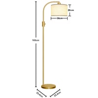 Nintiue podna lampa za dnevni boravak, 165 cm, zlatna lučna lampa, prigušiva, moderna podna svjetiljka 9