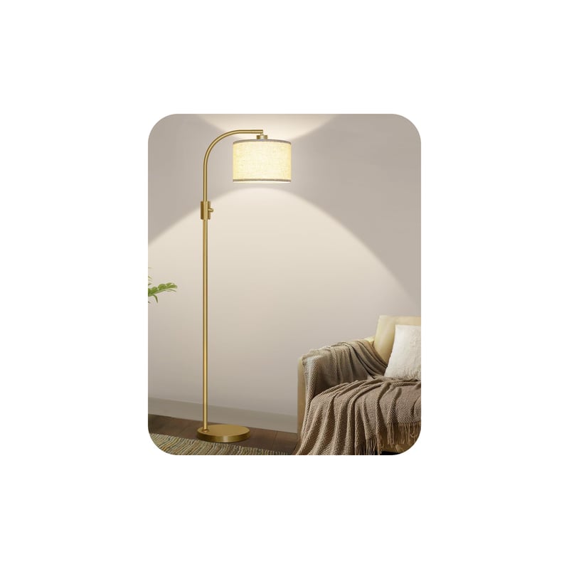 Nintiue podna lampa za dnevni boravak, 165 cm, zlatna lučna lampa, prigušiva, moderna podna svjetiljka