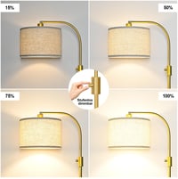 Nintiue podna lampa za dnevni boravak, 165 cm, zlatna lučna lampa, prigušiva, moderna podna svjetiljka 3