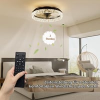 Stropný ventilátor so svetlom NIORSUN LED, 40 cm, 3 teploty farieb, 6 rýchlostí, stmievateľný, časovač, ovládanie cez aplikáciu a diaľkový ovládač, čierny 8