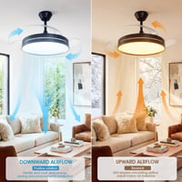 Stropný ventilátor so svietidlom NIORSUN, 106 cm, čierny, 3 farby svetla, 6 rýchlostí, ovládanie cez aplikáciu a diaľkový ovládač, letný a zimný režim, 40 W 3