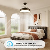 Stropný ventilátor so svietidlom NIORSUN, 106 cm, čierny, 3 farby svetla, 6 rýchlostí, ovládanie cez aplikáciu a diaľkový ovládač, letný a zimný režim, 40 W 8