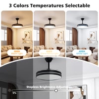 Stropný ventilátor so svietidlom NIORSUN, 106 cm, čierny, 3 farby svetla, 6 rýchlostí, ovládanie cez aplikáciu a diaľkový ovládač, letný a zimný režim, 40 W 2