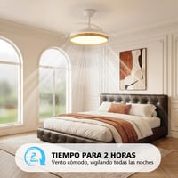 Stropný ventilátor NIORSUN s osvetlením, ovládanie cez aplikáciu a diaľkový ovládač, dizajn v imitácii dreva, LED osvetlenie 8