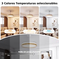 Stropný ventilátor NIORSUN s osvetlením, ovládanie cez aplikáciu a diaľkový ovládač, dizajn v imitácii dreva, LED osvetlenie 2