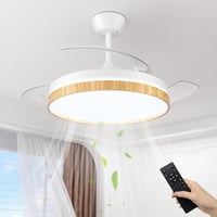 Stropný ventilátor NIORSUN s osvetlením, ovládanie cez aplikáciu a diaľkový ovládač, dizajn v imitácii dreva, LED osvetlenie 1