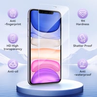 Set folie de protecție pentru ecran din sticlă securizată Niphabe + protecție pentru lentila camerei pentru iPhone 11 – 3+3 bucăți 3