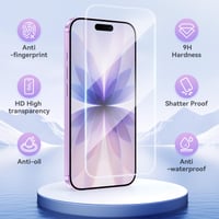 Niphabe iPhone 17 6,3" tvrdené ochranné sklo na displej a ochranná fólia na fotoaparát, tvrdosť 9H, HD ultra čisté, bez bublín, odolné voči poškriabaniu, 3 ks 3