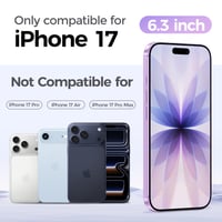 Niphabe iPhone 17 6,3" tvrdené ochranné sklo na displej a ochranná fólia na fotoaparát, tvrdosť 9H, HD ultra čisté, bez bublín, odolné voči poškriabaniu, 3 ks 2
