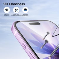 Niphabe iPhone 17 6,3" tvrdené ochranné sklo na displej a ochranná fólia na fotoaparát, tvrdosť 9H, HD ultra čisté, bez bublín, odolné voči poškriabaniu, 3 ks 6
