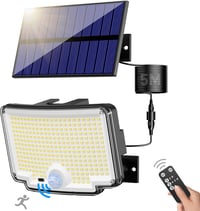 nipify Napelemes Kültéri Lámpa Mozgásérzékelővel 310 LED IP65 Vízálló Fali Lámpa 1