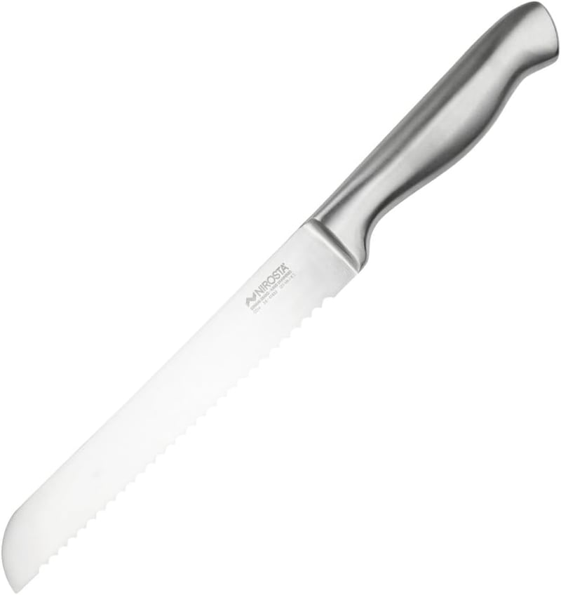 Nirosta rozsdamentes fogazott kenyéskés 20cm pengével éles konyhai kés - 2-Silver
