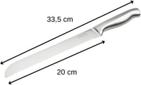 Nirosta rozsdamentes fogazott kenyéskés 20cm pengével éles konyhai kés - 2-Silver 3