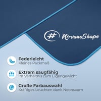 NirvanaShape Mikroszálas Törölköző - Ultrakönnyű Utazótörölköző Kék Színben - Gyorsan Száradó Strandtörölköző Sportoláshoz, Kempingezéshez,  2