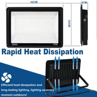Niserelesa 300W LED Kültéri Reflektor 30000 lm IP66 Vízálló Meleg Fehér 4