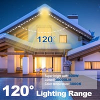 Niserelesa 300W LED Kültéri Reflektor 30000 lm IP66 Vízálló Meleg Fehér 3