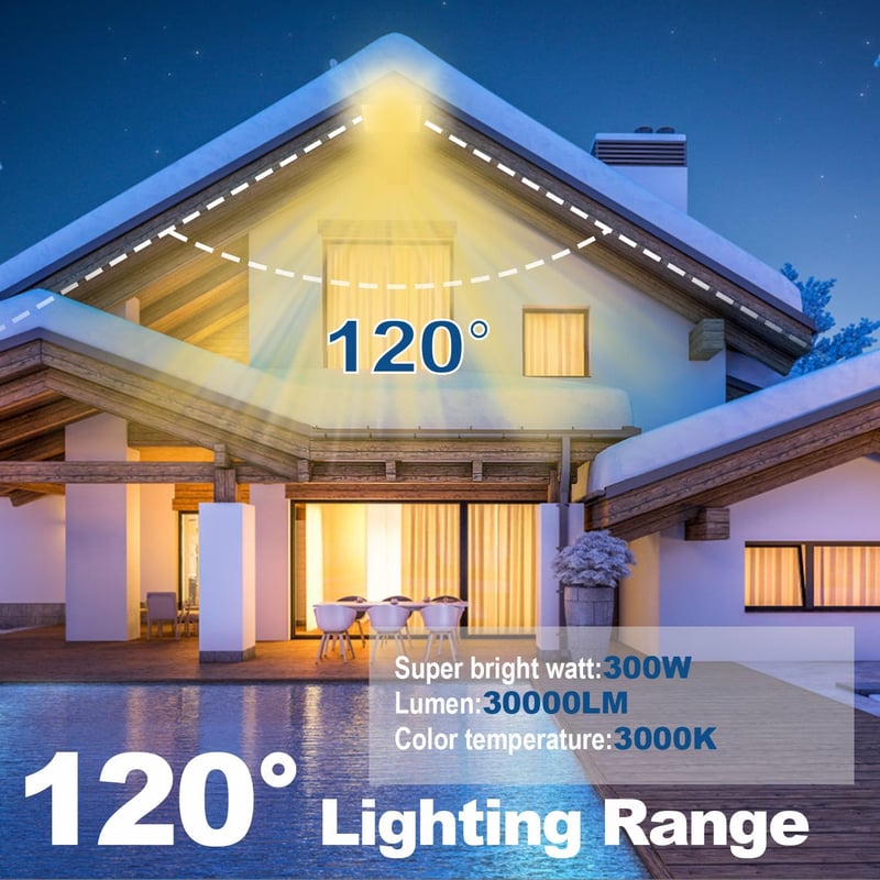 Niserelesa 300W LED Kültéri Reflektor 30000 lm IP66 Vízálló Meleg Fehér