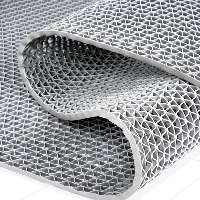 Nisorpa PVC csúszásmentes fürdőszobai szőnyeg 300x90 cm szürke