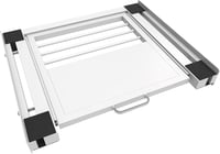 Nisorpa Univerzális Összekötő Keret Mosógép és Szárító Közé - 60x55 cm Kihúzható Acél Polccal, Ruhaszárítóval és Rögzítőpánttal, Fehér 1