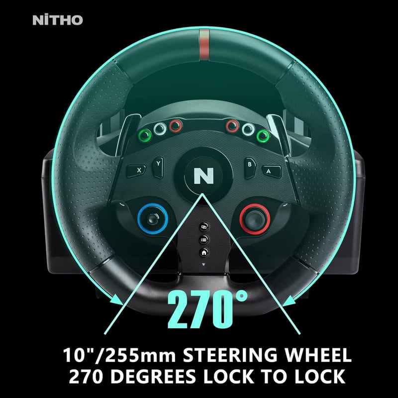 NITHO Drive Pro ONE versenykerék pedálokkal, váltókarral, 270° gaming kormány PC/PS4/Switch/Xbox