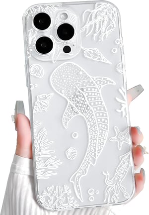 Prozirna maska za iPhone 13 Pro Max NITITOP – uzorak bijele ribe