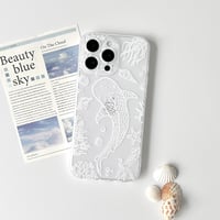 NITITOP iPhone 13 Pro Max átlátszó tok - fehér hal mintás 2