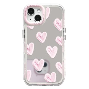 NITITOP maska za iPhone 13 s ogledalom, mašnom i motivom srca, plava, sjajna maska otporna na udarce za žene i djevojke, s okvirom u boji