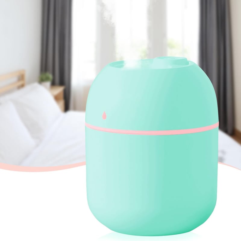 NIUAWASA Mini Párásító 220ml - Hordozható USB Ultrahangos Légpárásító Éjszakai Fénnyel Autóba Irodába Zöld