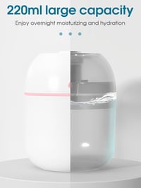 NIUAWASA Mini Párásító 220ml USB Hordozható Hideg Pára Diffúzor Éjszakai Fénnyel Autóba Hálószobába Irodába Fehér 3