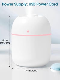 NIUAWASA Mini Párásító 220ml USB Hordozható Hideg Pára Diffúzor Éjszakai Fénnyel Autóba Hálószobába Irodába Fehér 2