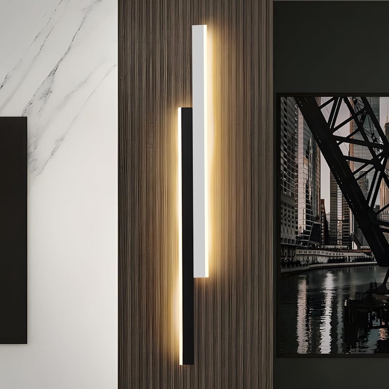 niuniaj 30W Beltéri Fali Lámpa - 115 cm Hosszú LED Világítás, Fekete-Fehér Dizájn, 4000K Természetes Fehér Fény, Nappali, Hálószoba, Lépcső