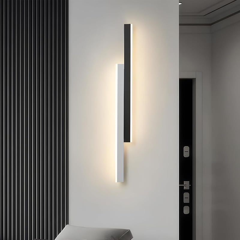 niuniaj 30W Beltéri Fali Lámpa - 115 cm Hosszú LED Világítás, Fekete-Fehér Dizájn, 4000K Természetes Fehér Fény, Nappali, Hálószoba, Lépcső