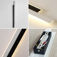 niuniaj 30W Beltéri Fali Lámpa - 115 cm Hosszú LED Világítás, Fekete-Fehér Dizájn, 4000K Természetes Fehér Fény, Nappali, Hálószoba, Lépcső 6