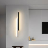 niuniaj 30W Beltéri Fali Lámpa - 115 cm Hosszú LED Világítás, Fekete-Fehér Dizájn, 4000K Természetes Fehér Fény, Nappali, Hálószoba, Lépcső 3