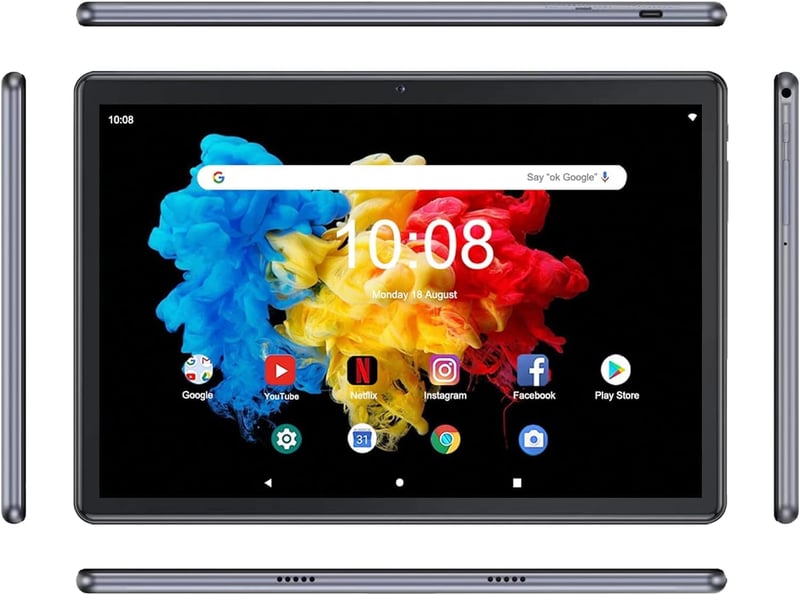 niuniutab 10 hüvelykes Android tablet 16GB RAM 128GB ROM 256GB bővítéssel fekete