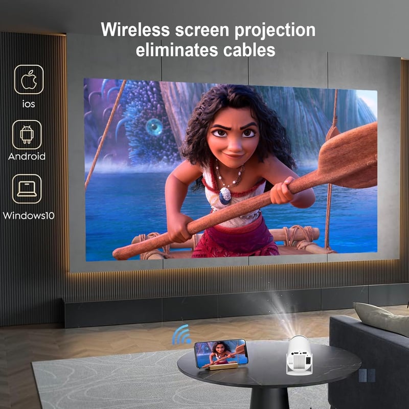 niuniutab 4K 1080P hordozható mini projektor WiFi 6 Bluetooth 5.0 automatikus képkorrekció