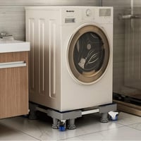 NIUXX Mosógép Állvány 8 Lábbal + 4 Kerékkel - Állítható Alátét Mosógéphez, Hűtőhöz és Szárítógéphez - Csúszásgátló, Rezgéselnyelő (42-66 cm) 6