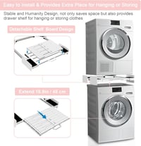 NIUXX Mosógép és szárítógép közlegelő keret készlet polccal és rögzítőkötéllel - Stacking kit with shelf 3