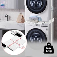 NIUXX Mosógép és szárítógép közlegelő keret készlet polccal és rögzítőkötéllel - Stacking kit with shelf 5