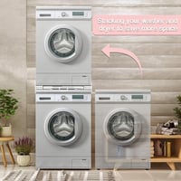 NIUXX Mosógép és szárítógép közlegelő keret készlet polccal és rögzítőkötéllel - Stacking kit with shelf 6