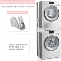 NIUXX Mosógép és szárítógép közlegelő keret készlet polccal és rögzítőkötéllel - Stacking kit with shelf 4