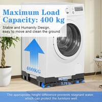 NIUXX Univerzális Mosógép Alap Görgőkkel, Állítható Magasság, 42-69 cm, 400 kg Teherbírás 4