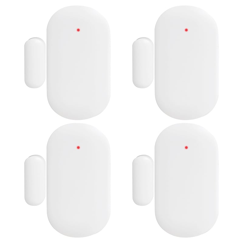 Pachet 4 Senzori de Ușă și Fereastră Nivian - Compatibil cu Sistemele de Alarmă Nivian, Interior, Wireless 433MHz