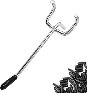 Nivithi kuka za perforirani zid 10 cm, razmak rupa 2,5 cm - crna - 55 kom