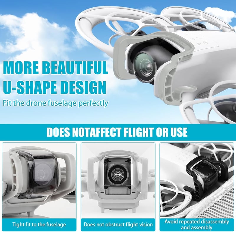 NIXRET DJI Neo gimbal ütközésvédő lökhárító keret fehér színű, karcolásgátló védősín és lencsevédő tartozék