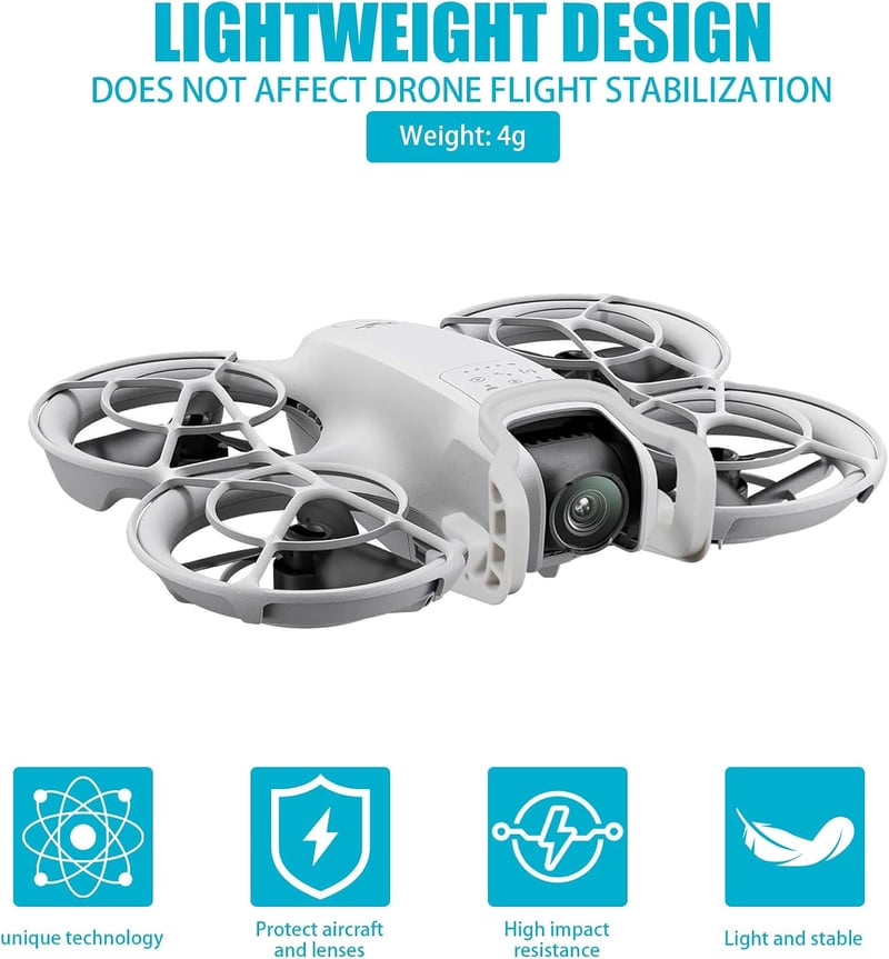 NIXRET DJI Neo gimbal ütközésvédő lökhárító keret fehér színű, karcolásgátló védősín és lencsevédő tartozék